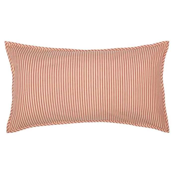 Sawyer Mill Red Ticking Stripe King Sham 21x37" - Primitive Star Quilt Shop