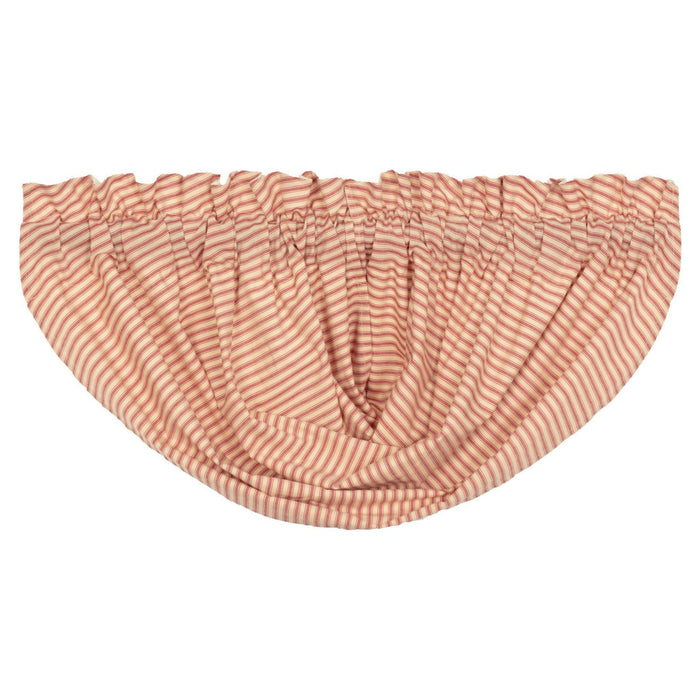 Sawyer Mill Red Ticking Stripe Lined Balloon Valance - Primitive Star Quilt Shop