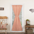Sawyer Mill Red Ticking Stripe Lined Door Panel Curtain 72" Default - Primitive Star Quilt Shop