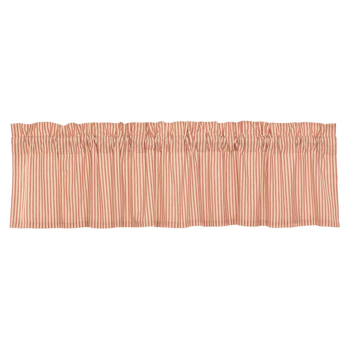 Sawyer Mill Red Ticking Stripe Lined Valance 72" - Primitive Star Quilt Shop