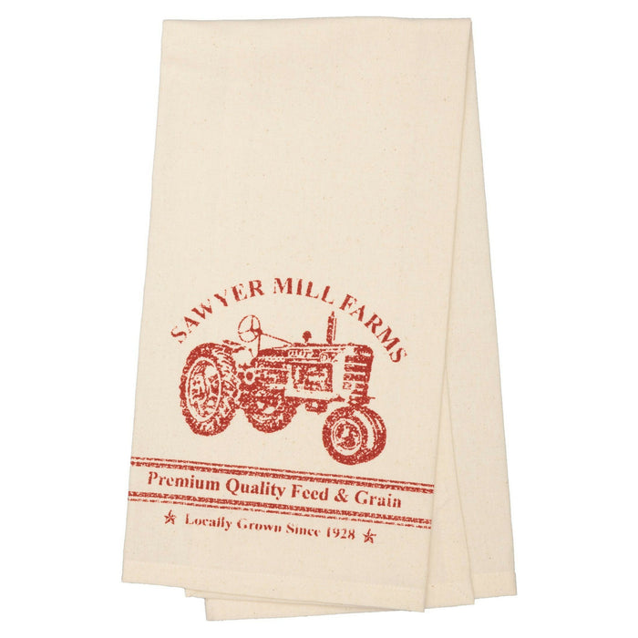 Sawyer Mill Red Tractor Tea Towel - Primitive Star Quilt Shop
