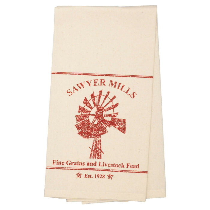 Sawyer Mill Red Windmill Tea Towel - Primitive Star Quilt Shop