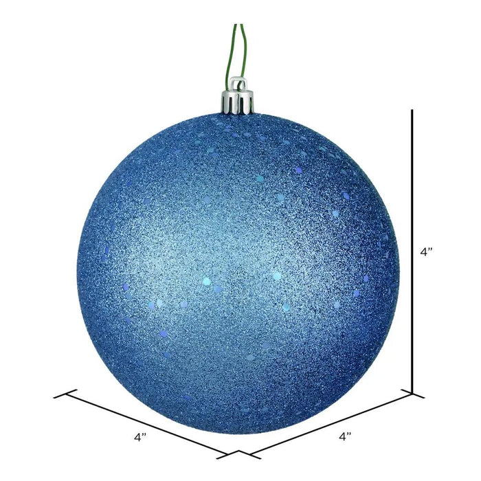 Vickerman Sequin Ball Ornament Periwinkle 4" (6/Bag) - Holiday Ornaments Merchandise