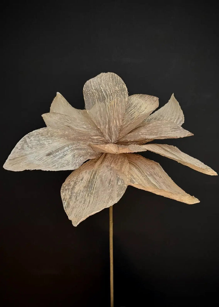 Light Garden Sheer Linen Flower Stem Tan 29.50" - Uncategorized Silk