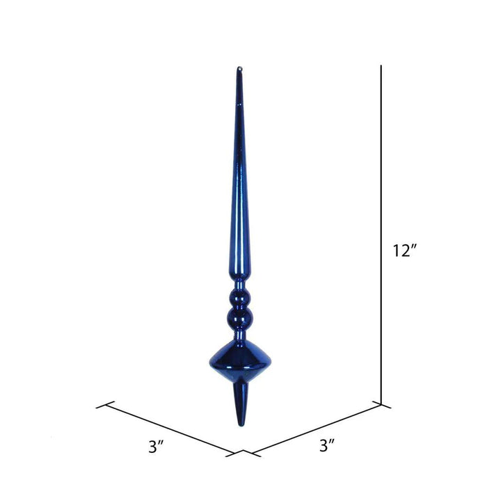 Vickerman Shiny Cupola Finial Ornament Blue 12" (Bag of 3) - Holiday Ornaments Merchandise