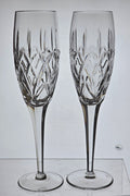 Signed Waterford CUT GLASS Carnegie Flutes crystal pair