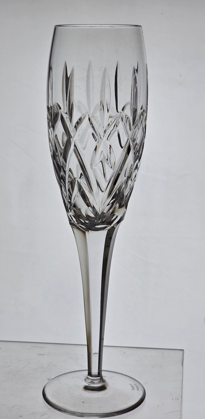 Signed Waterford CUT GLASS Carnegie Flutes crystal pair