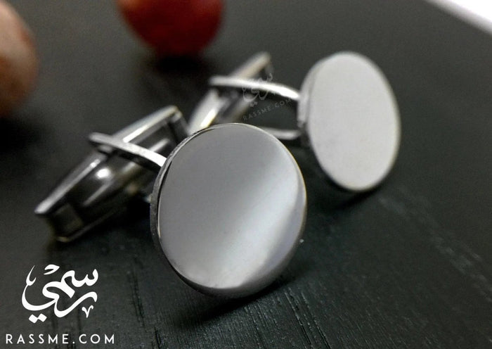 Silver Cufflinks Round - Free Engraving
