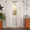 Simple Life Flax Antique White Lined Panel Curtains 84" - Primitive Star Quilt Shop
