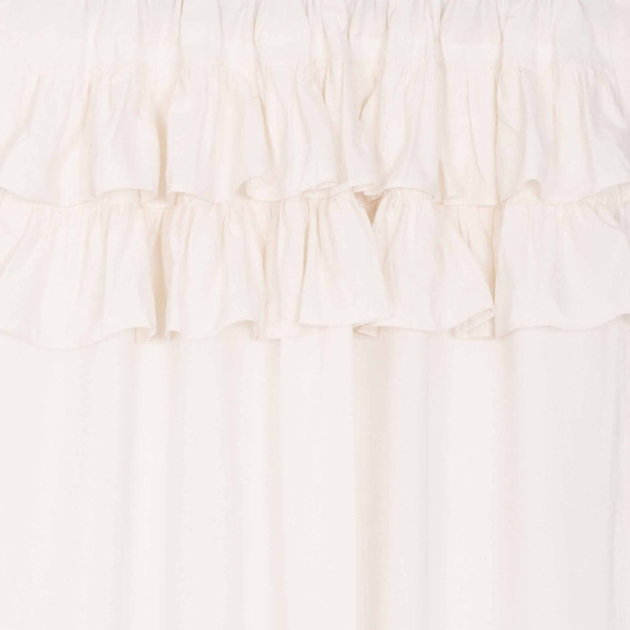 Simple Life Flax Antique White Ruffled Lined Panel Curtains 96" - Primitive Star Quilt Shop