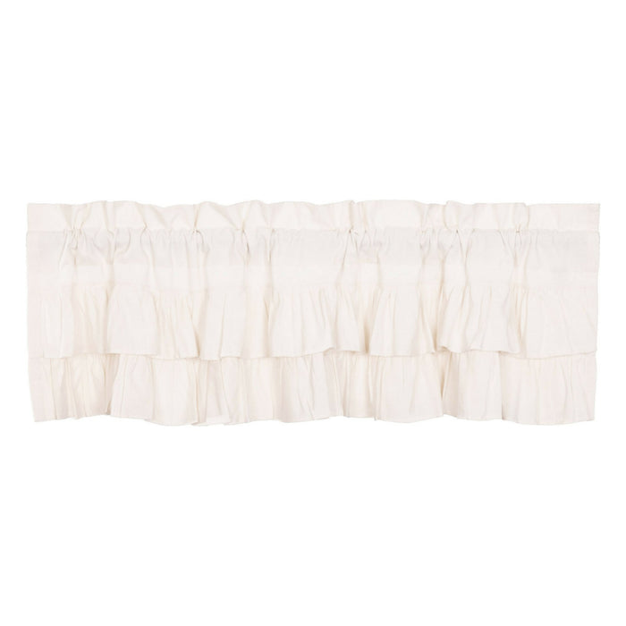 Simple Life Flax Antique White Ruffled Valance 60" - Primitive Star Quilt Shop