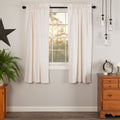 Simple Life Flax Antique White Short Panel Curtains 63" - Primitive Star Quilt Shop