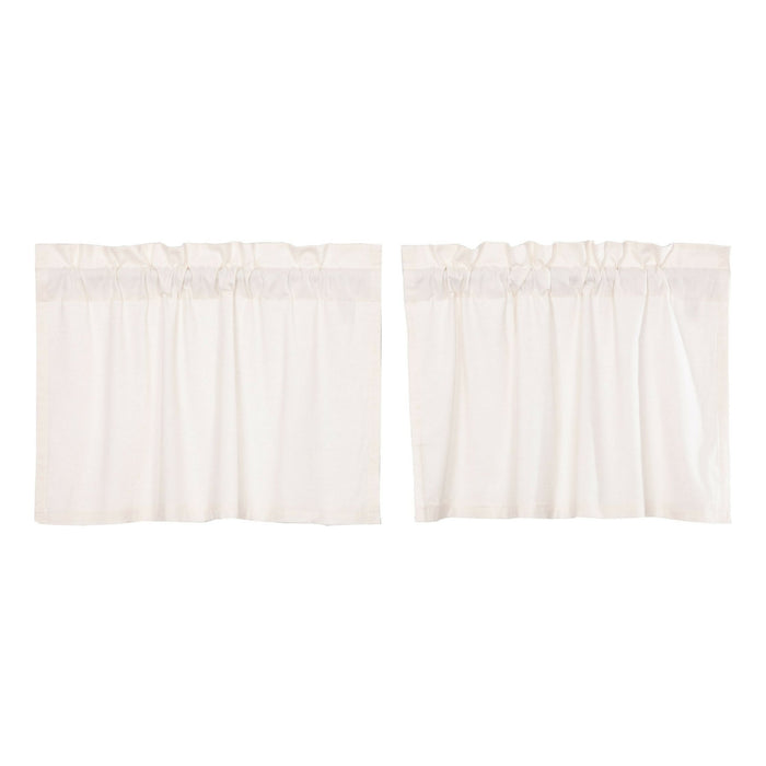 Simple Life Flax Antique White Tier Curtains 24" - Primitive Star Quilt Shop
