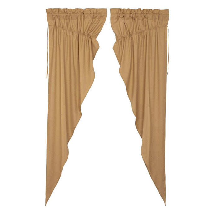 Simple Life Flax Khaki Lined Long Prairie Curtains 84" - Primitive Star Quilt Shop