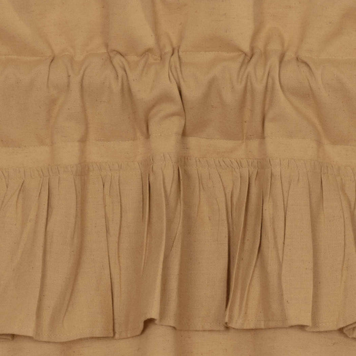 Simple Life Flax Khaki Ruffled Lined Panel Curtains 96" - Primitive Star Quilt Shop