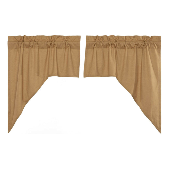 Simple Life Flax Khaki Swag Curtains - Primitive Star Quilt Shop