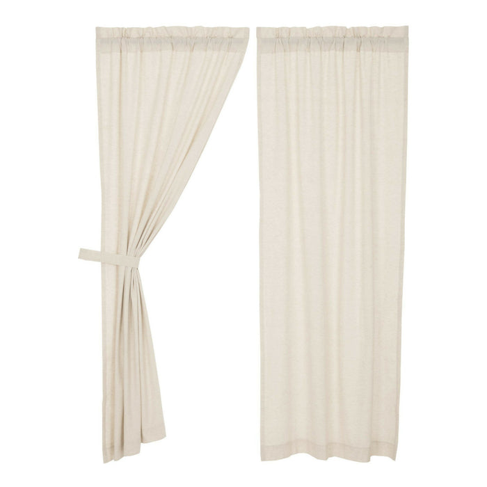 Simple Life Flax Natural Panel Curtains 84" - Primitive Star Quilt Shop