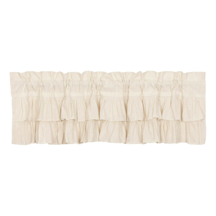 Simple Life Flax Natural Ruffled Valance 60" - Primitive Star Quilt Shop