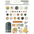 Simple Stories - Hearth & Home - Decorative Brads. This package contains 27 Self Adhesive Metal Brads and 8 chipboard pieces. Made in USA. Available at Embellish Away located in Bowmanville Ontario Canada.