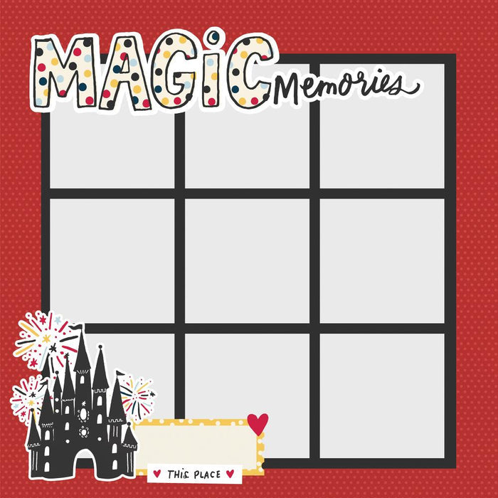 Simple Stories - Simple Pages Page Template - Design 8. Includes (1) 9-3x3 divided template. Available at Embellish Away located in Bowmanville Ontario Canada. Example