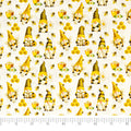 SINGER®  Fabric,  100% Cotton, 44 Inch Wide, Bee Gnomes White, Cut by the Yard