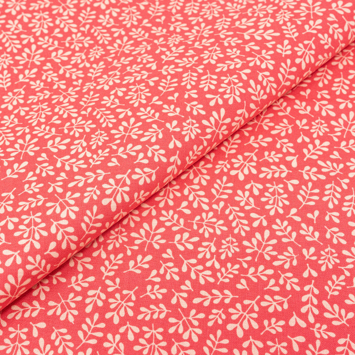 SINGER®  Fabric,  100% Cotton, 44 Inch Wide, Pink Leaves, Cut by the Yard