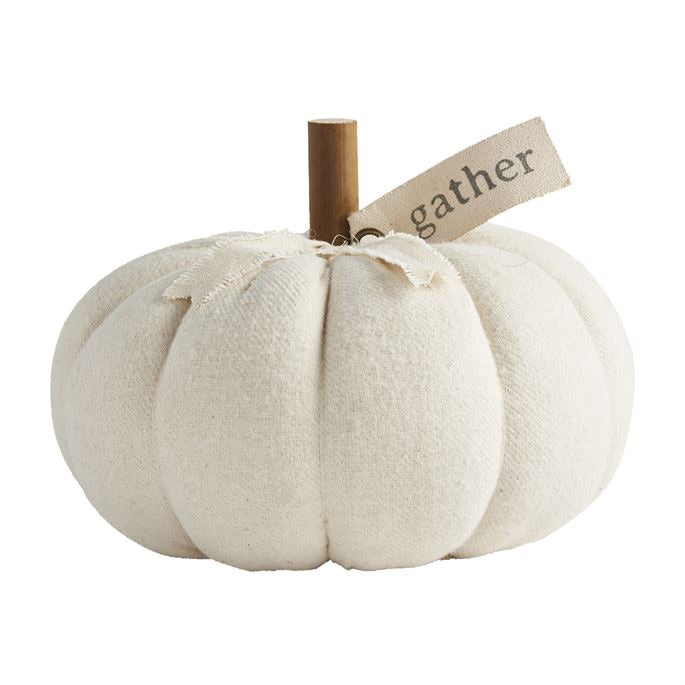 Small Cream Pumpkin Sitter