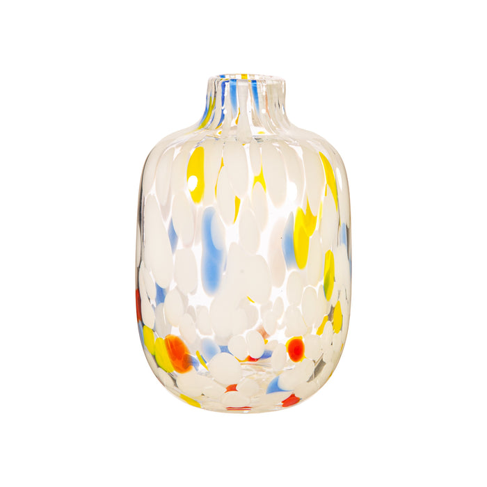 Small Multicoloured Speckled Glass Vase - Modern Home Interiors
