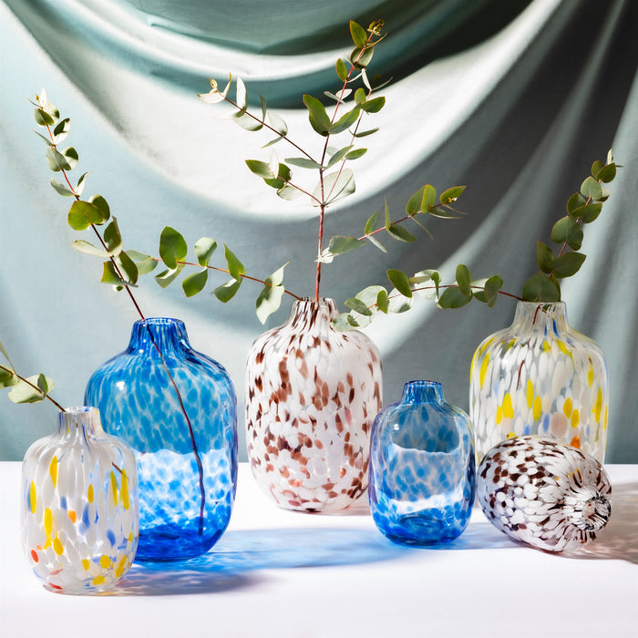 Small Multicoloured Speckled Glass Vase - Modern Home Interiors