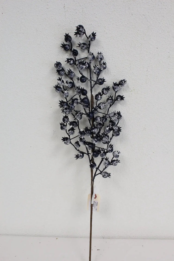Snow Berry Spray Blue-Black 27"