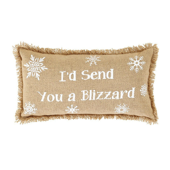 Snowflake Burlap Pillows 7x13" - Set of 2 - Primitive Star Quilt Shop