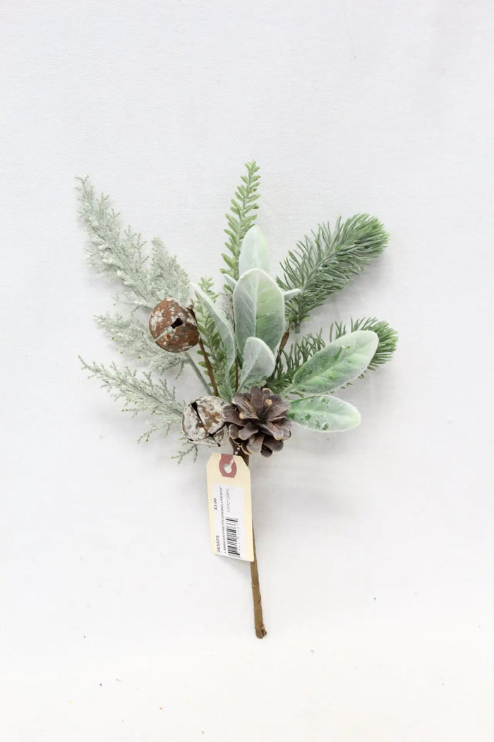 Snowy Lamb's Ear/Pinecone/Bell Pick 13''