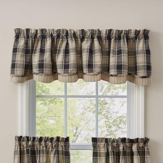 Soapstone Layered Lined Valance 72" - Primitive Star Quilt Shop