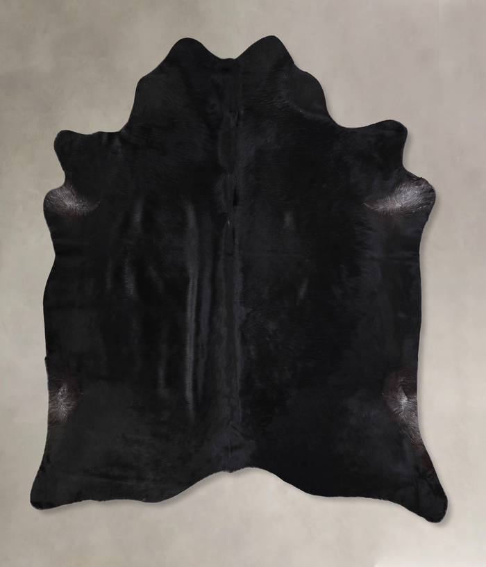 Solid Black Cowhide Rug #A33284