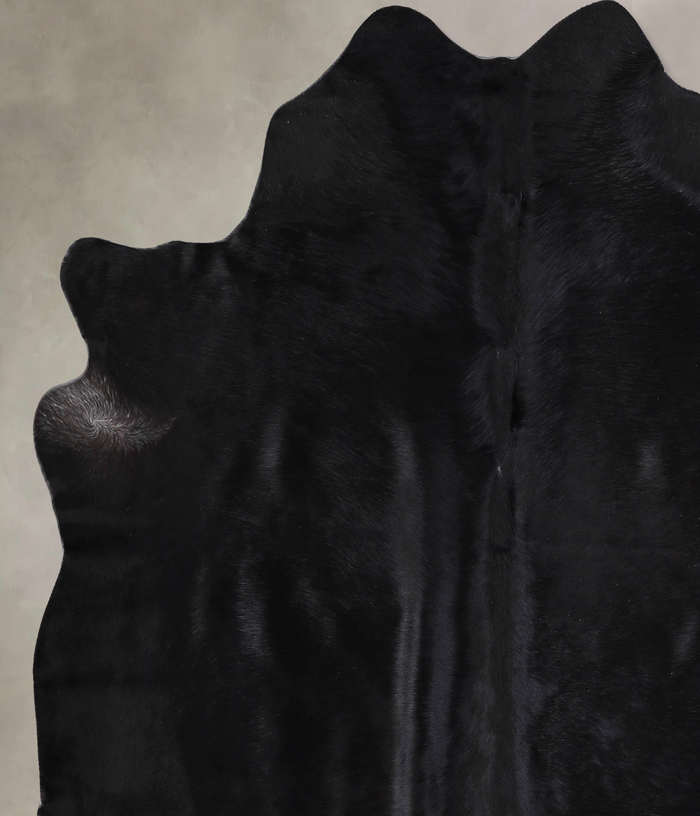 Solid Black Cowhide Rug #A33284
