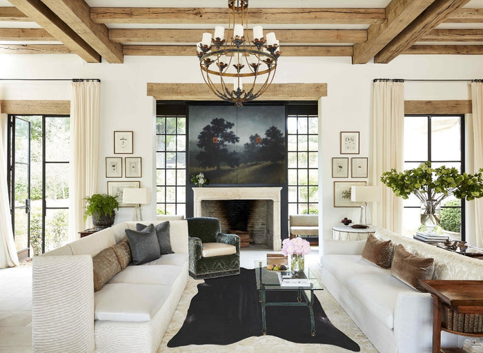 Solid Black Cowhide Rug #A33284