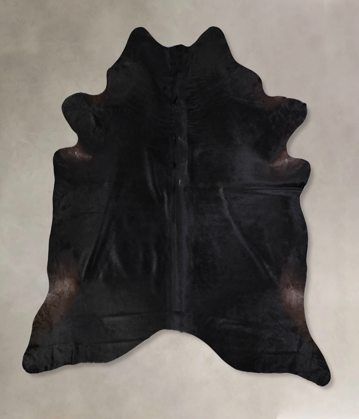 Solid Black Cowhide Rug #A33478