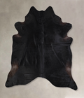 Solid Black Cowhide Rug #A33478