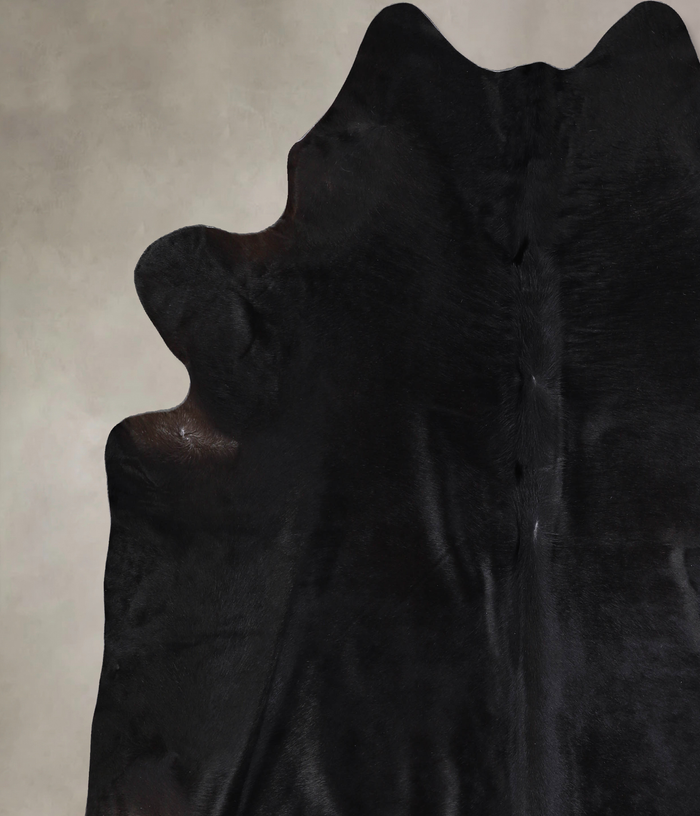 Solid Black Cowhide Rug #A33478