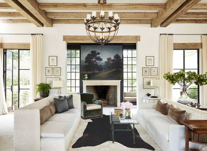 Solid Black Cowhide Rug #A33478