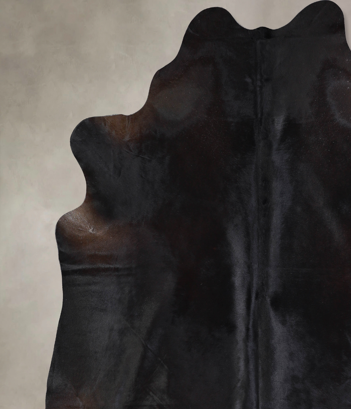 Solid Black Cowhide Rug #A33484