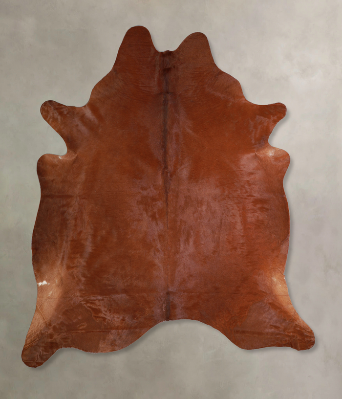 Solid Brown Cowhide Rug #A33475