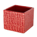 A&B Square Red Vase 5.5" x 5.5" x 5" - Vases Merchandise