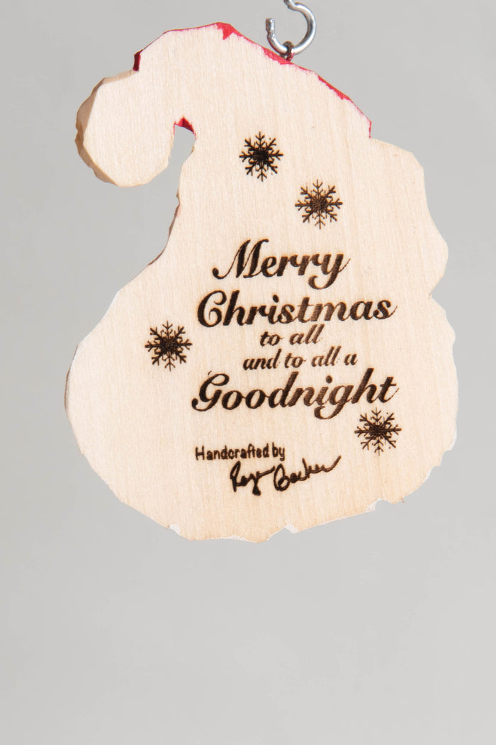 Squinty Eye Santa Face Ornament