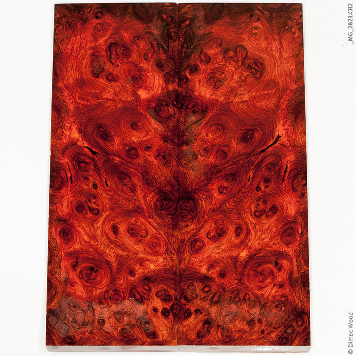 Stabilized red amboyna burl wood panels