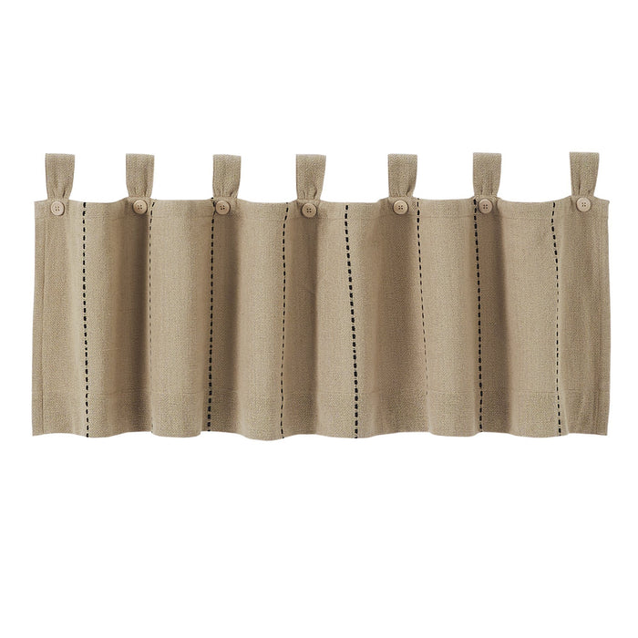 Stitched Burlap Natural Lined Valance 60" - Primitive Star Quilt Shop