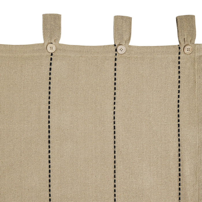 Stitched Burlap Natural Lined Valance 60" - Primitive Star Quilt Shop