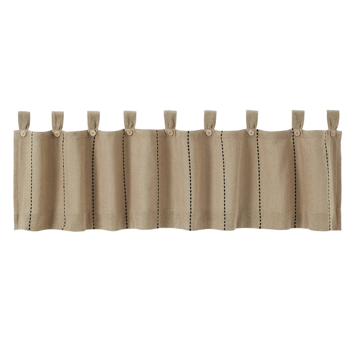 Stitched Burlap Natural Lined Valance 72" - Primitive Star Quilt Shop