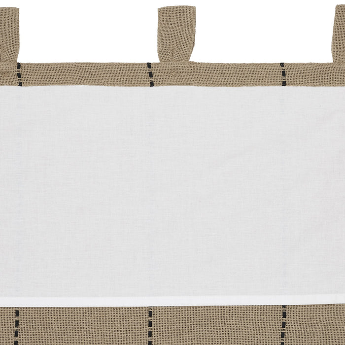 Stitched Burlap Natural Lined Valance 90" - Primitive Star Quilt Shop