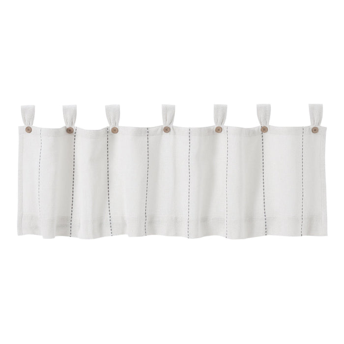 Stitched Burlap White Lined Valance 60" - Primitive Star Quilt Shop